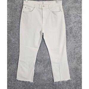 Citizens Of Humanity Isola Cropped Boot Jean Womens 31 Almondette Raw Fray Ankle